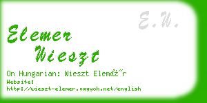 elemer wieszt business card